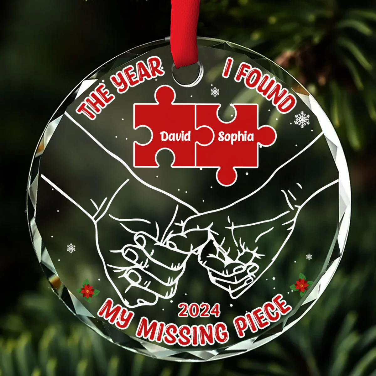 The Year I Found My Missing Piece - Personalized Custom Glass Ornament