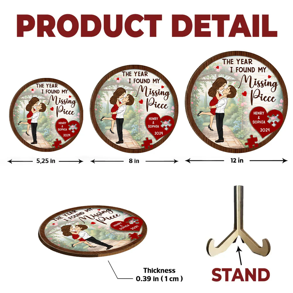 The Year I Found My Missing Piece - Personalized Custom Wooden Plaque - Image 5