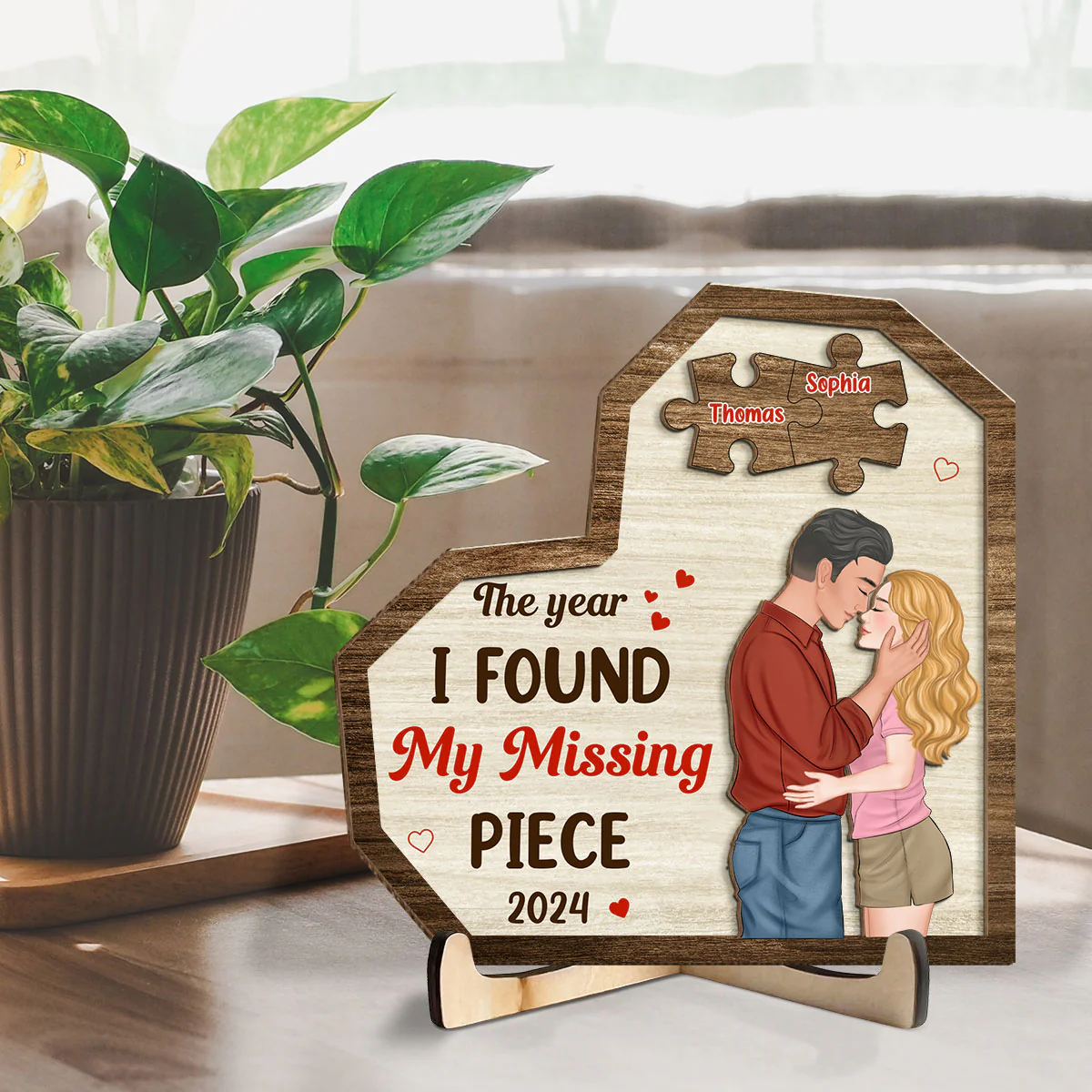 The Year I Found My Missing Piece Version 2 - Personalized Custom Wooden Plaque - Image 3
