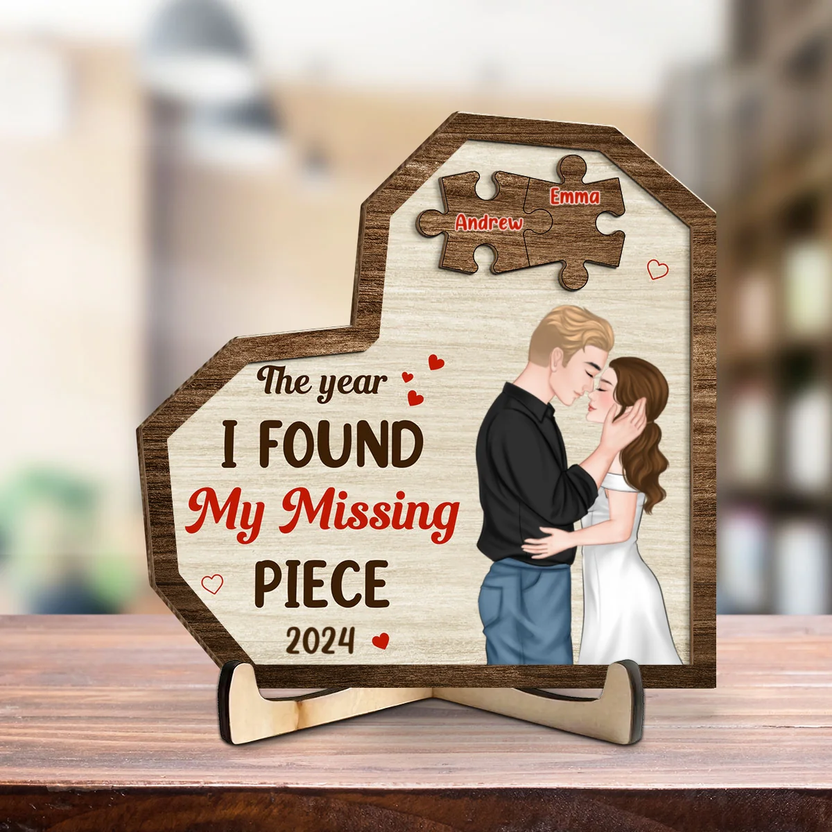 The Year I Found My Missing Piece Version 2 - Personalized Custom Wooden Plaque - Image 7