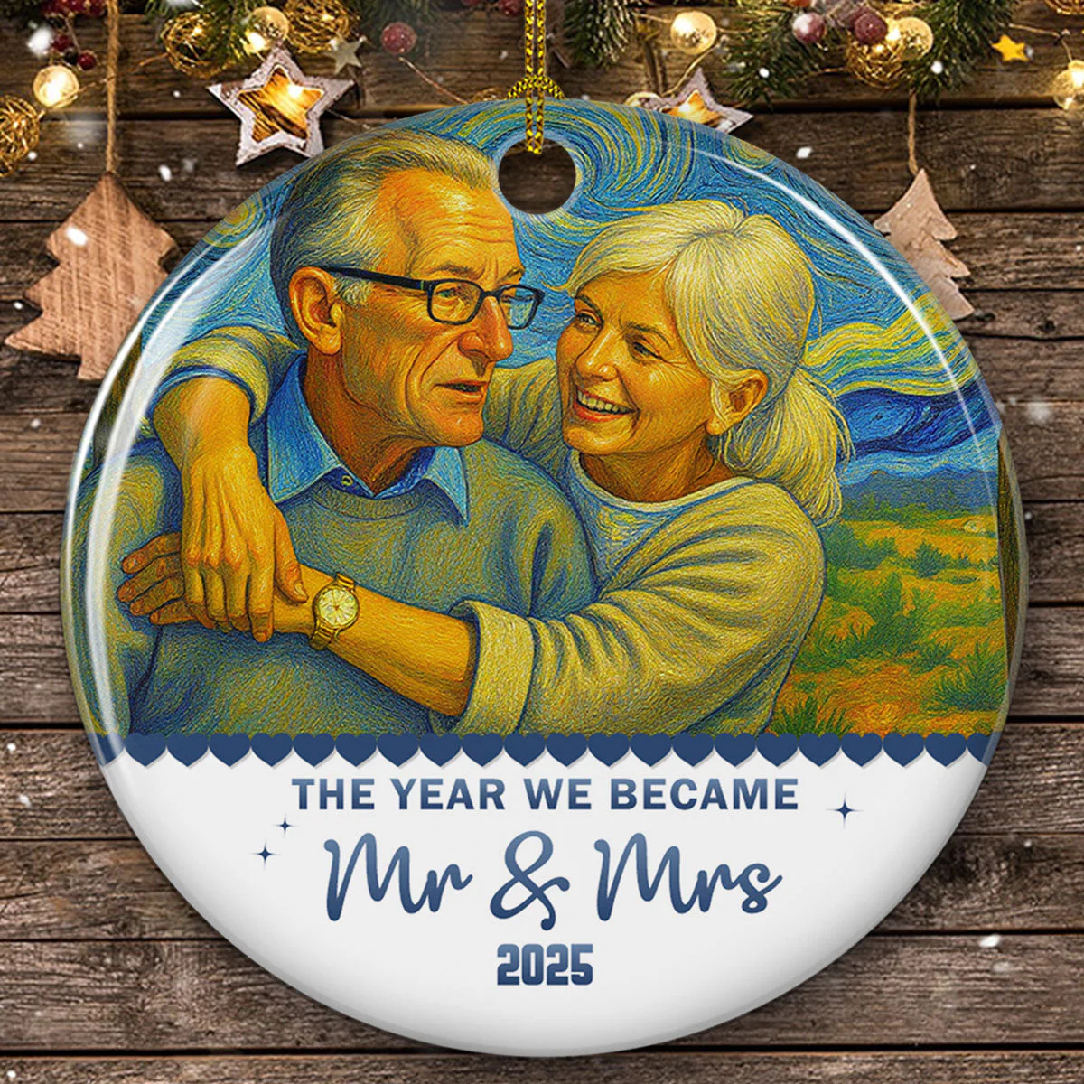 The Year Our Journey Began - Personalized Custom Ceramic Ornament - Image 4