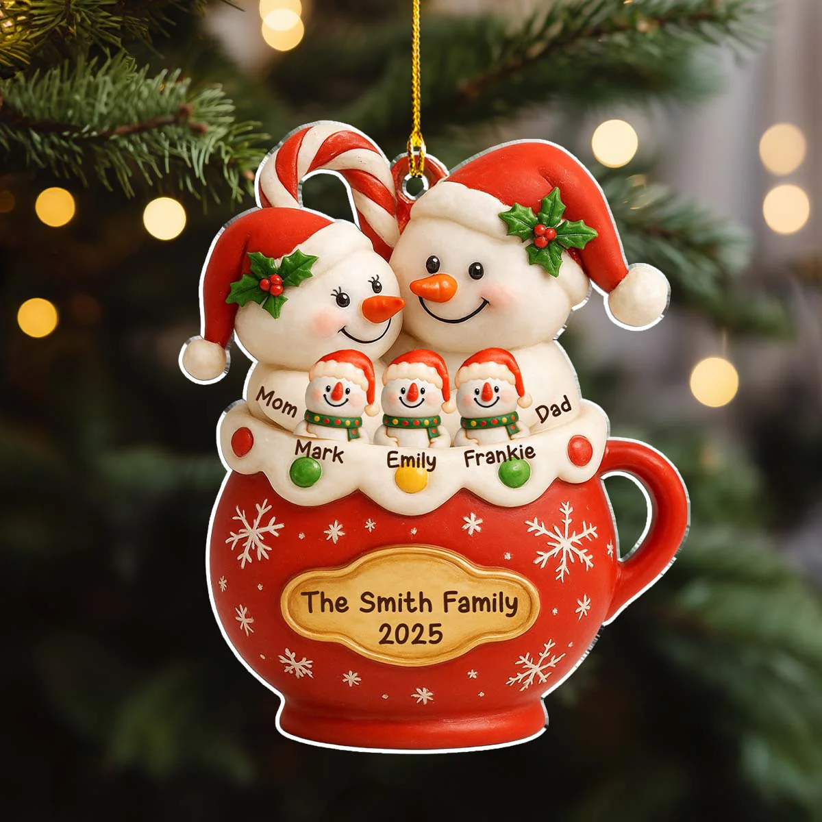 The Year We Became Happy Family - Personalized Custom Acrylic Ornament - Image 3