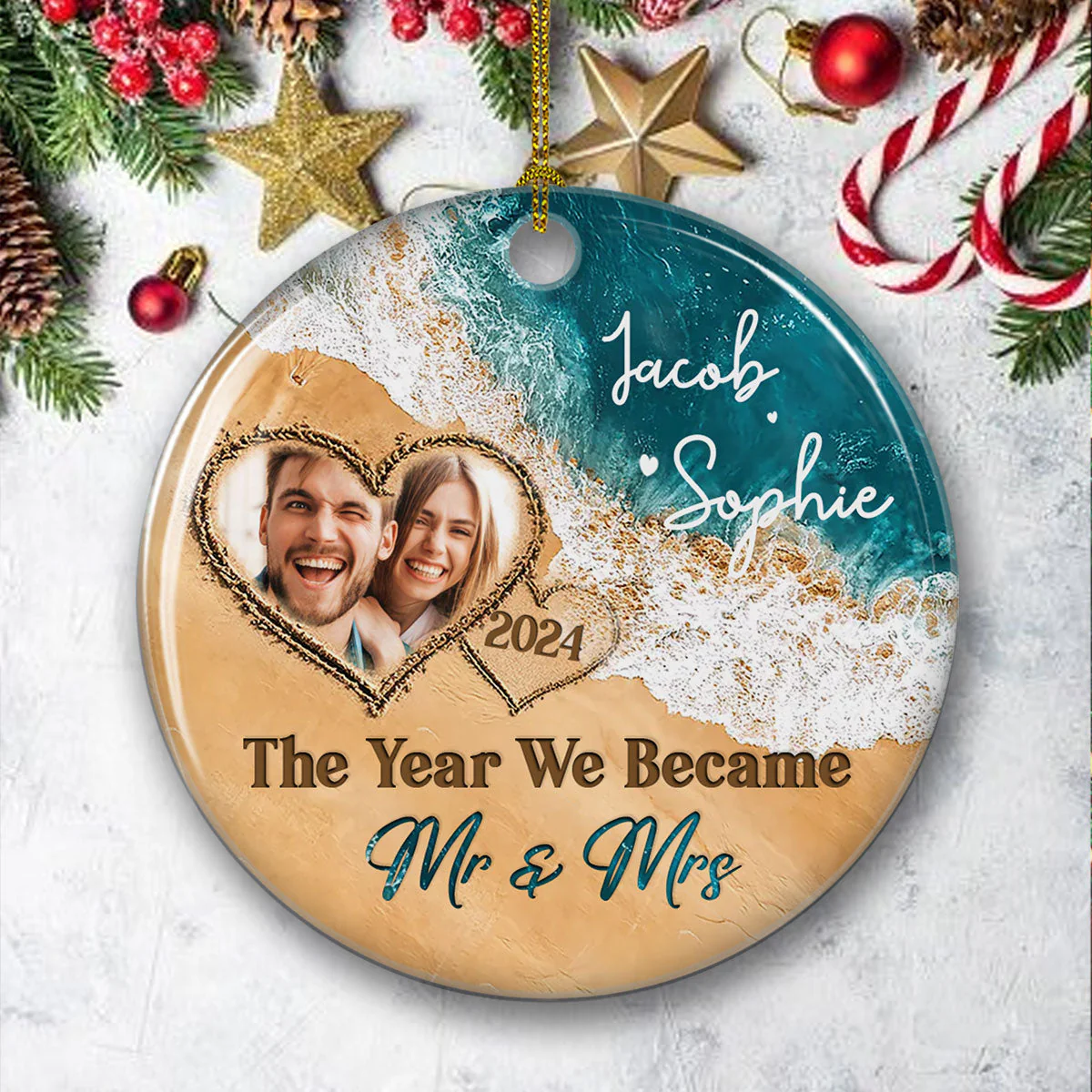 The Year We Became - Personalized Custom Ceramic Ornament - Image 2