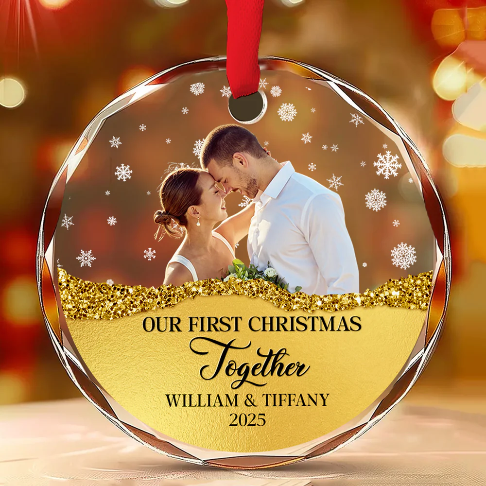 The Year We Became - Personalized Custom Glass Ornament - Image 2