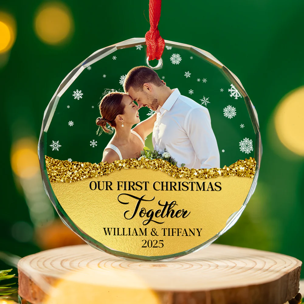 The Year We Became - Personalized Custom Glass Ornament - Image 3