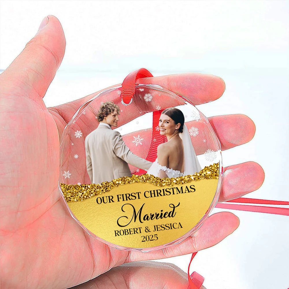 The Year We Became - Personalized Custom Glass Ornament - Image 5