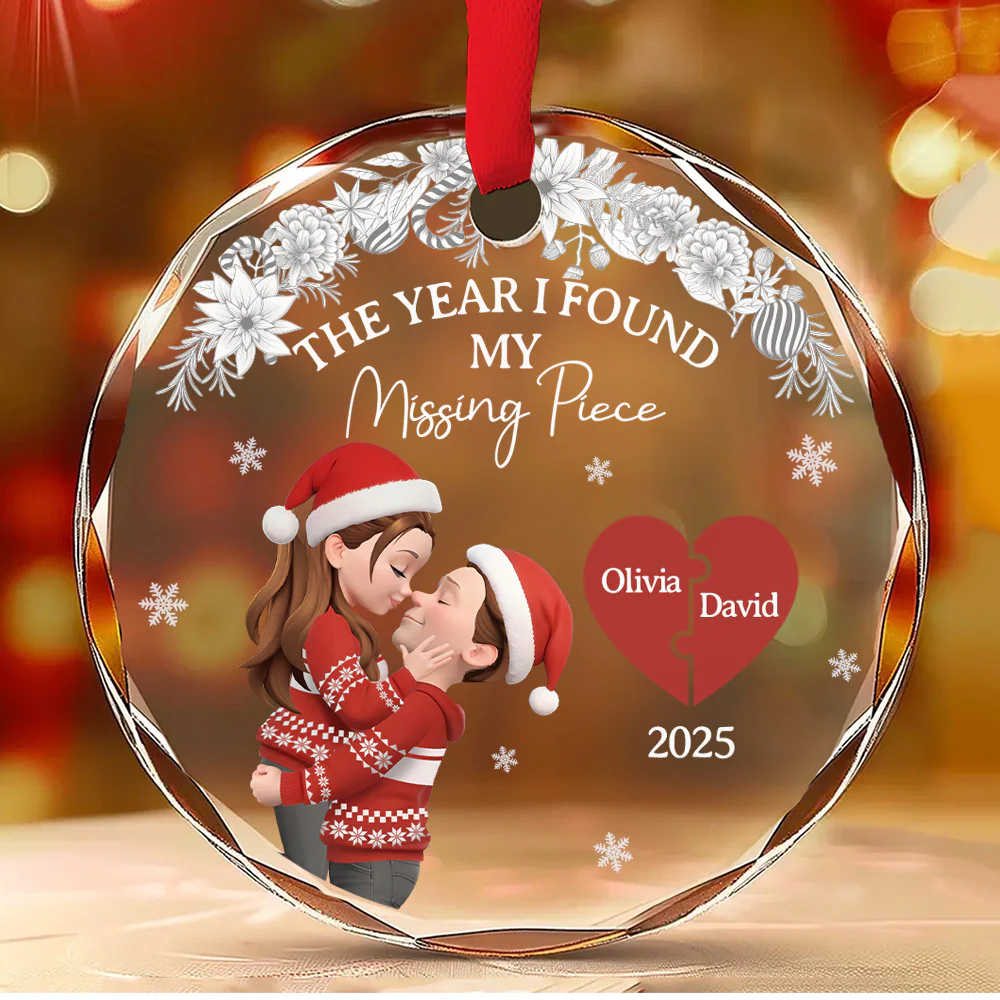 The Year We Found Together - Personalized Custom Glass Ornament - Image 4