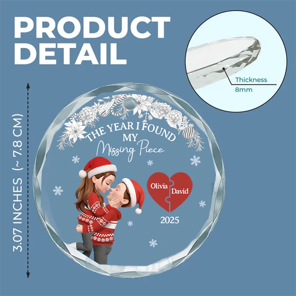 The Year We Found Together - Personalized Custom Glass Ornament - Image 5