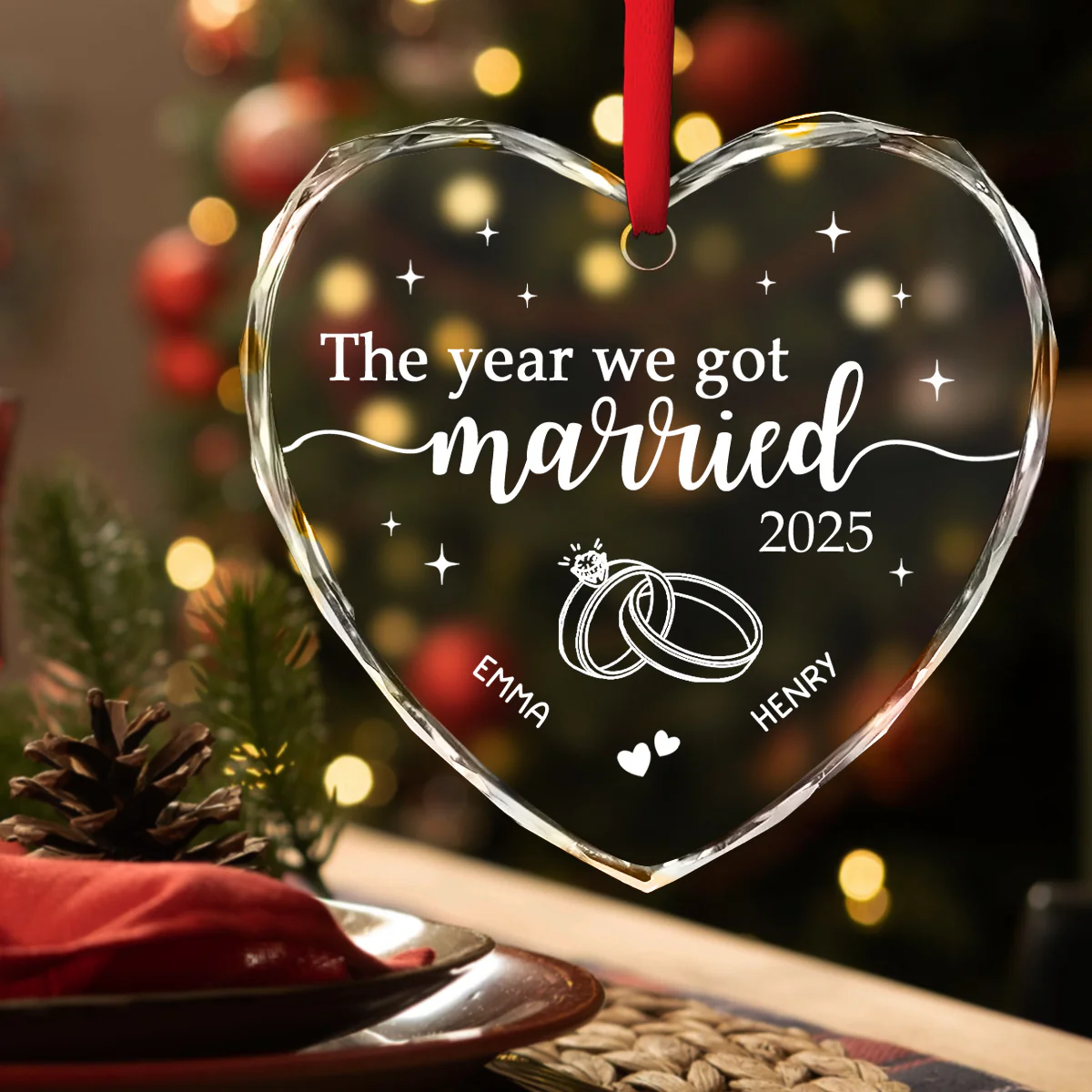 The Year We Got It - Personalized Custom Glass Ornament - Image 2