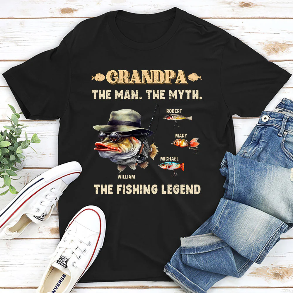The Man The Myth The Fishing Legend - Personalized Custom Shirt - Image 2