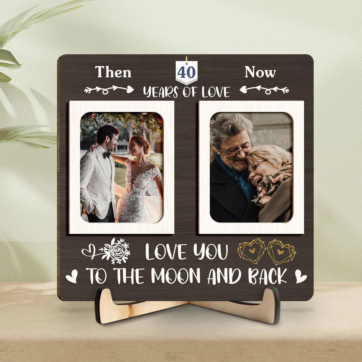 Then And Now - Personalized Custom Wooden Plaque