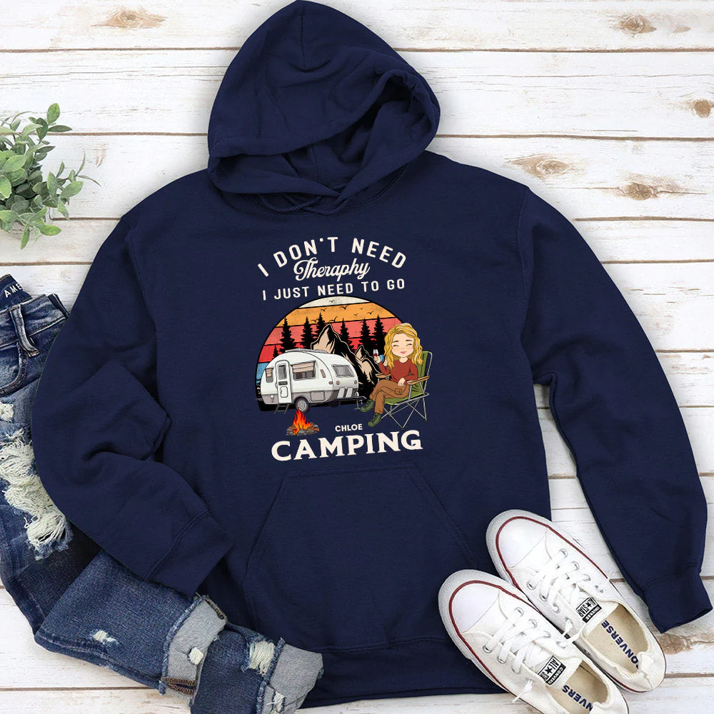 Therapy Camping 2 - Personalized Custom Hoodie - Image 2