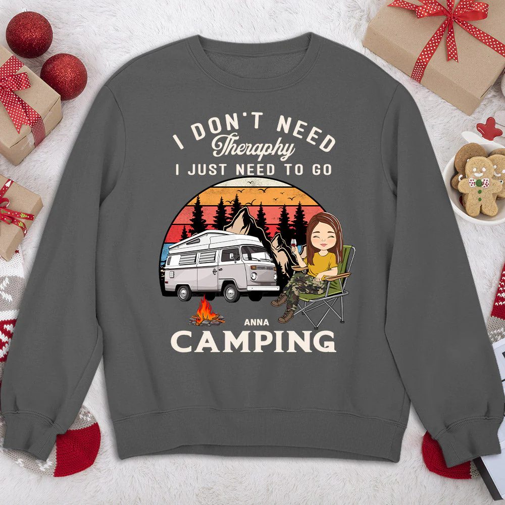 Therapy Camping 2 - Personalized Custom Sweatshirt - Image 4