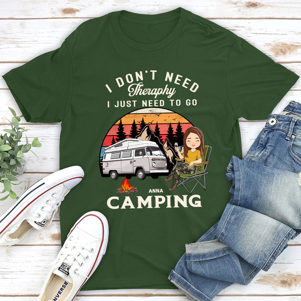 Therapy Camping 2 - Personalized Custom Unisex T-shirt - Image 3