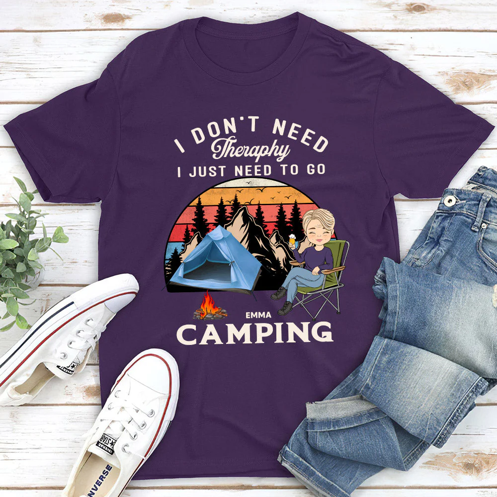 Therapy Camping 2 - Personalized Custom Unisex T-shirt - Image 4