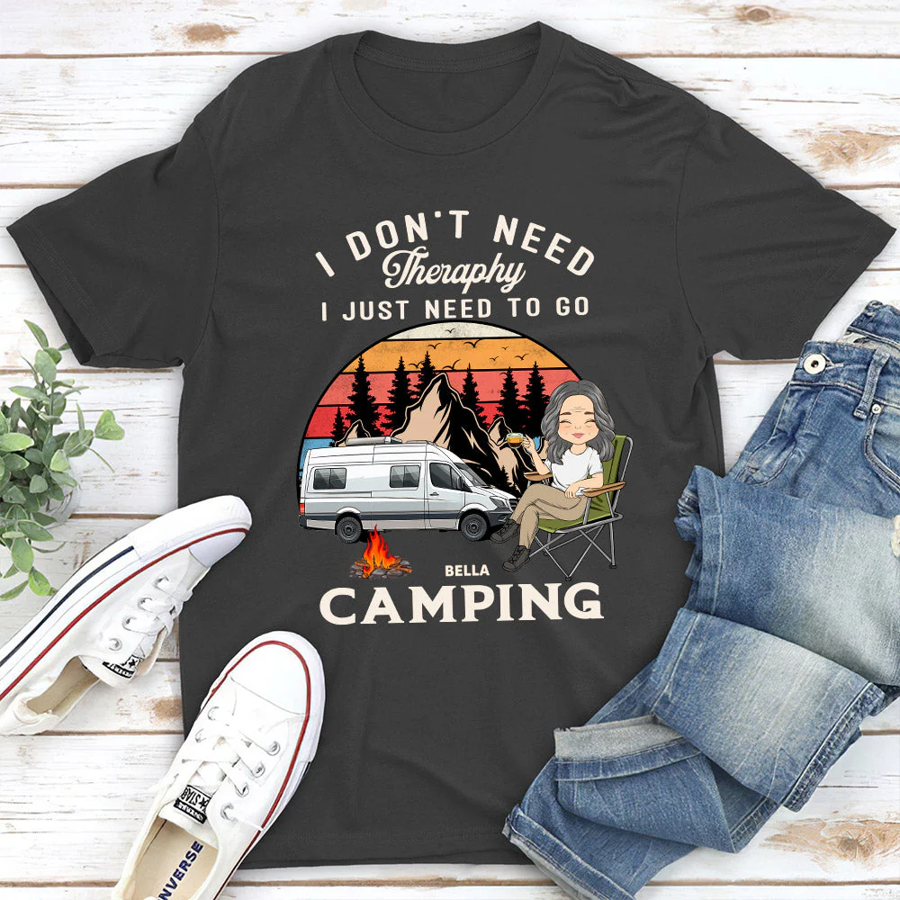 Therapy Camping 2 - Personalized Custom Unisex T-shirt - Image 5