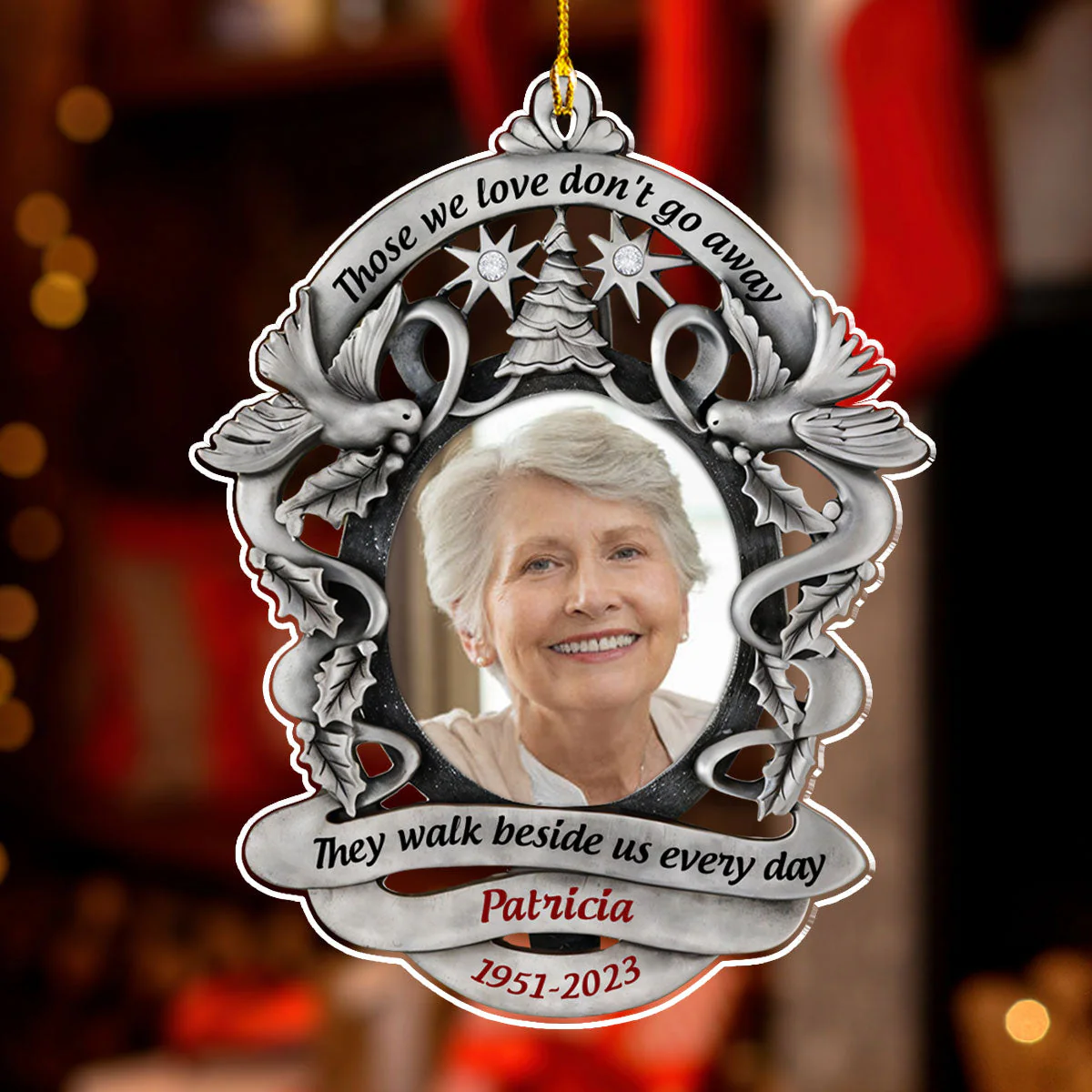 There Is A Little Bit Of Heaven In Our Home - Personalized Custom Acrylic Ornament - Image 2