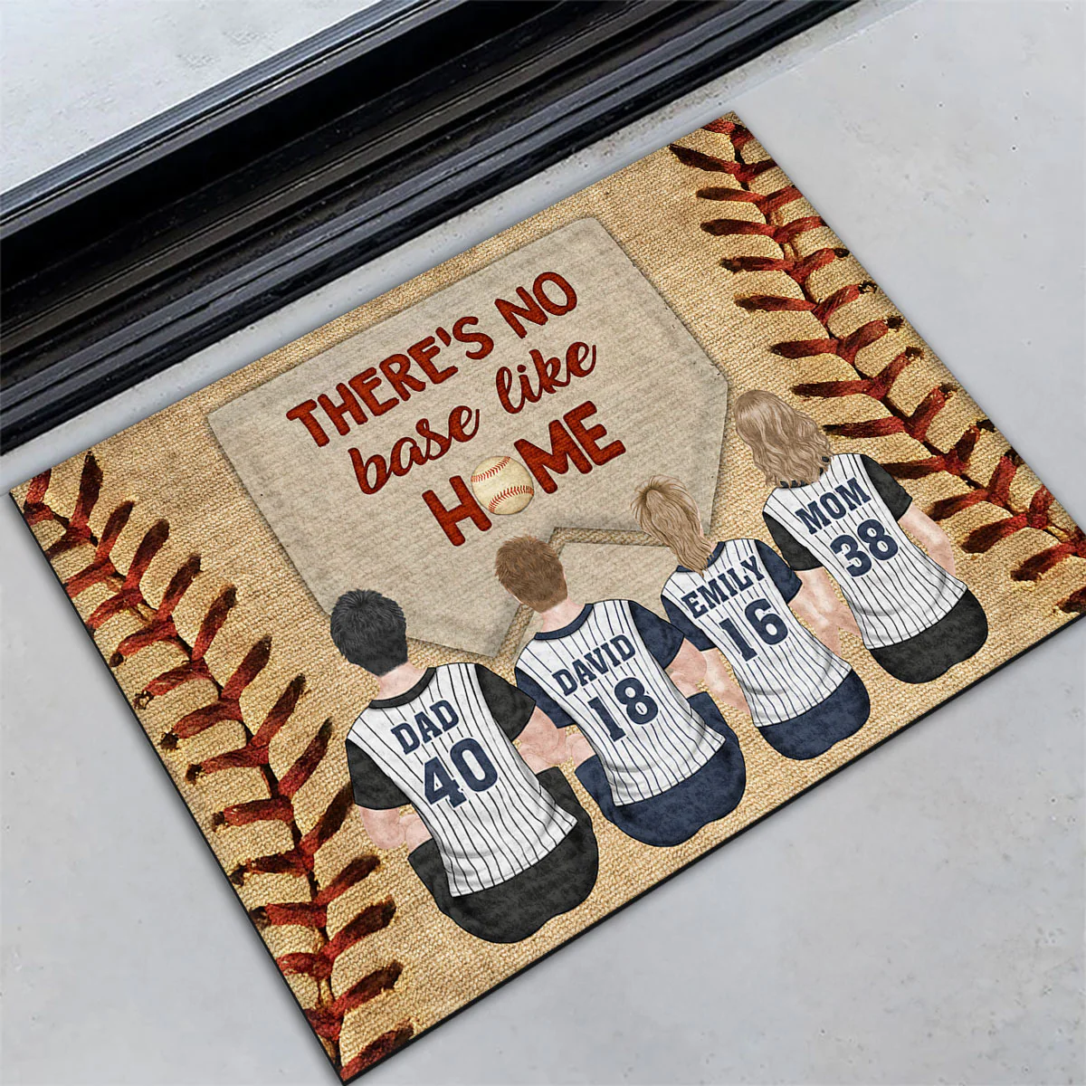 There Is No Base Like Home - Personalized Custom Doormat - Image 2