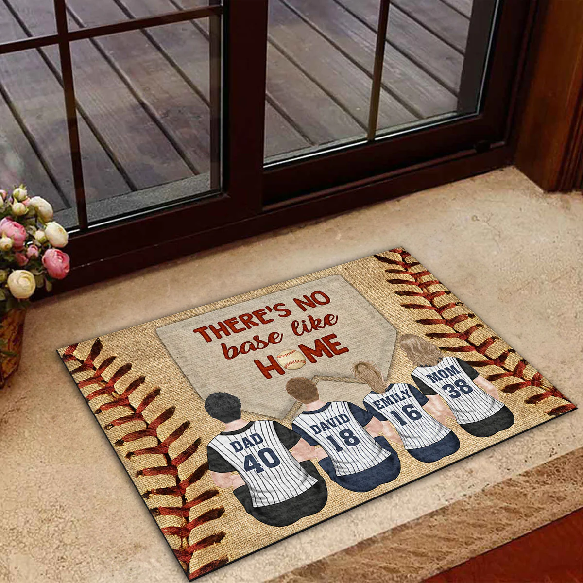 There Is No Base Like Home - Personalized Custom Doormat - Image 3