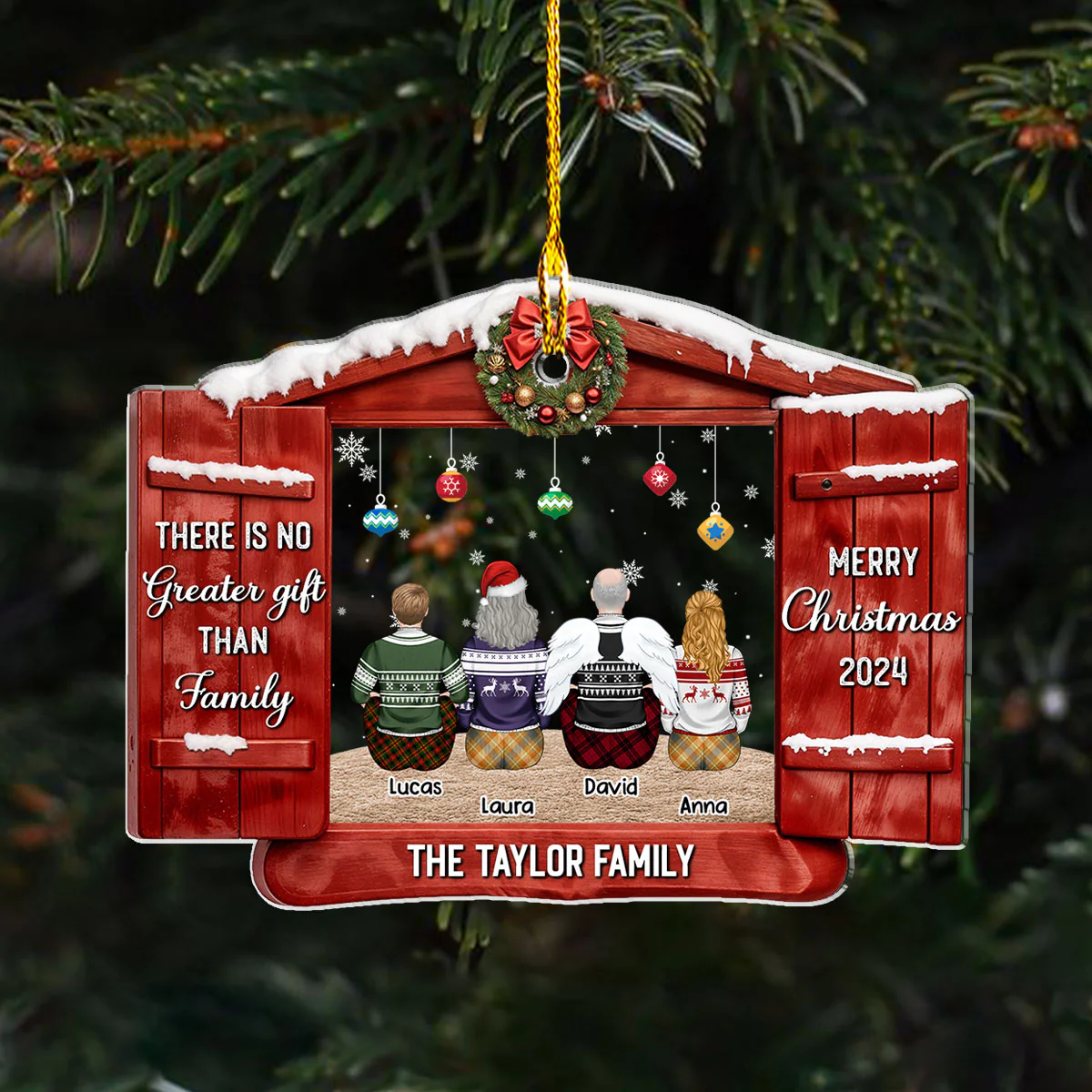 There Is No Greater Gift - Personalized Custom Acrylic Ornament - Image 4