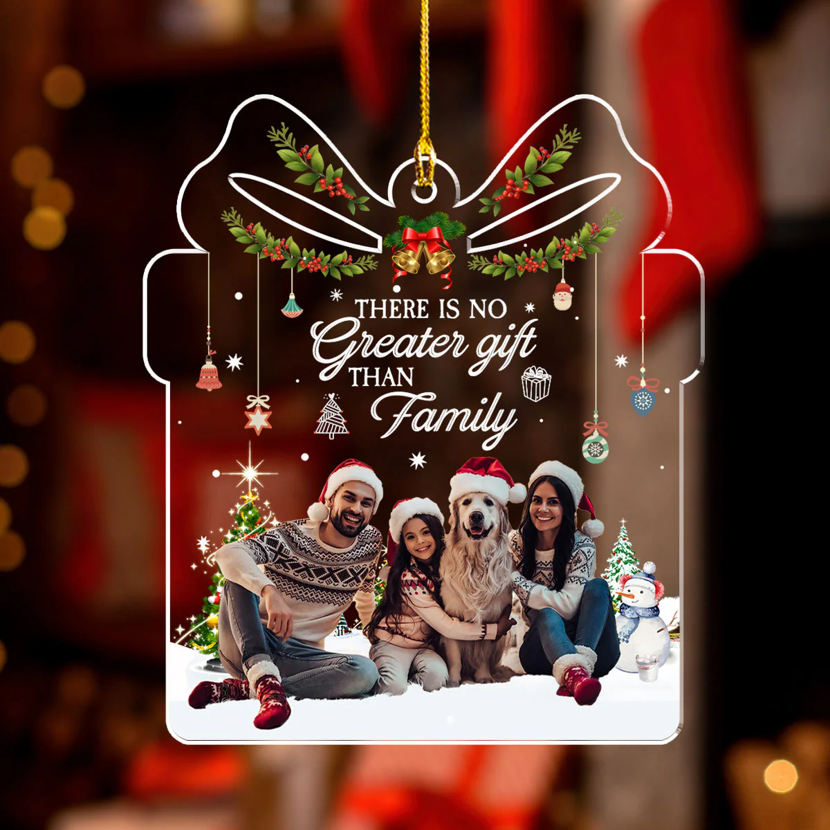 There Is No Greater Gift Than Family - Personalized Custom Acrylic Ornament - Image 2