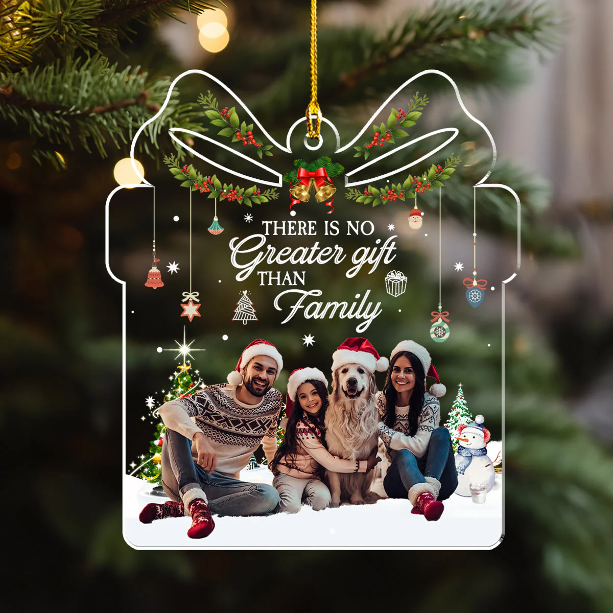 There Is No Greater Gift Than Family - Personalized Custom Acrylic Ornament - Image 4