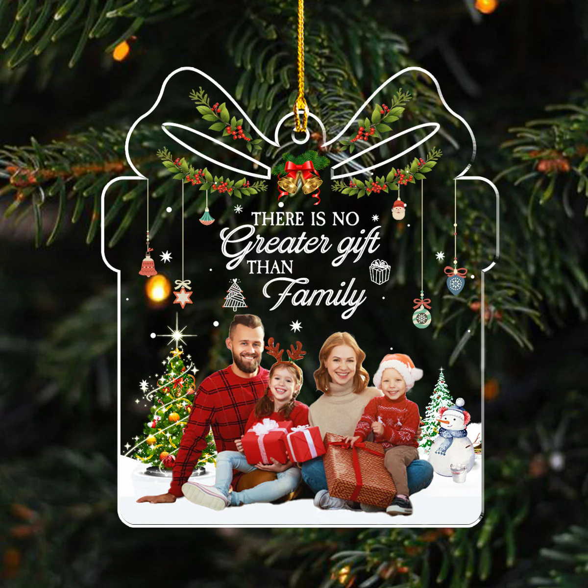 There Is No Greater Gift Than Family - Personalized Custom Acrylic Ornament - Image 5