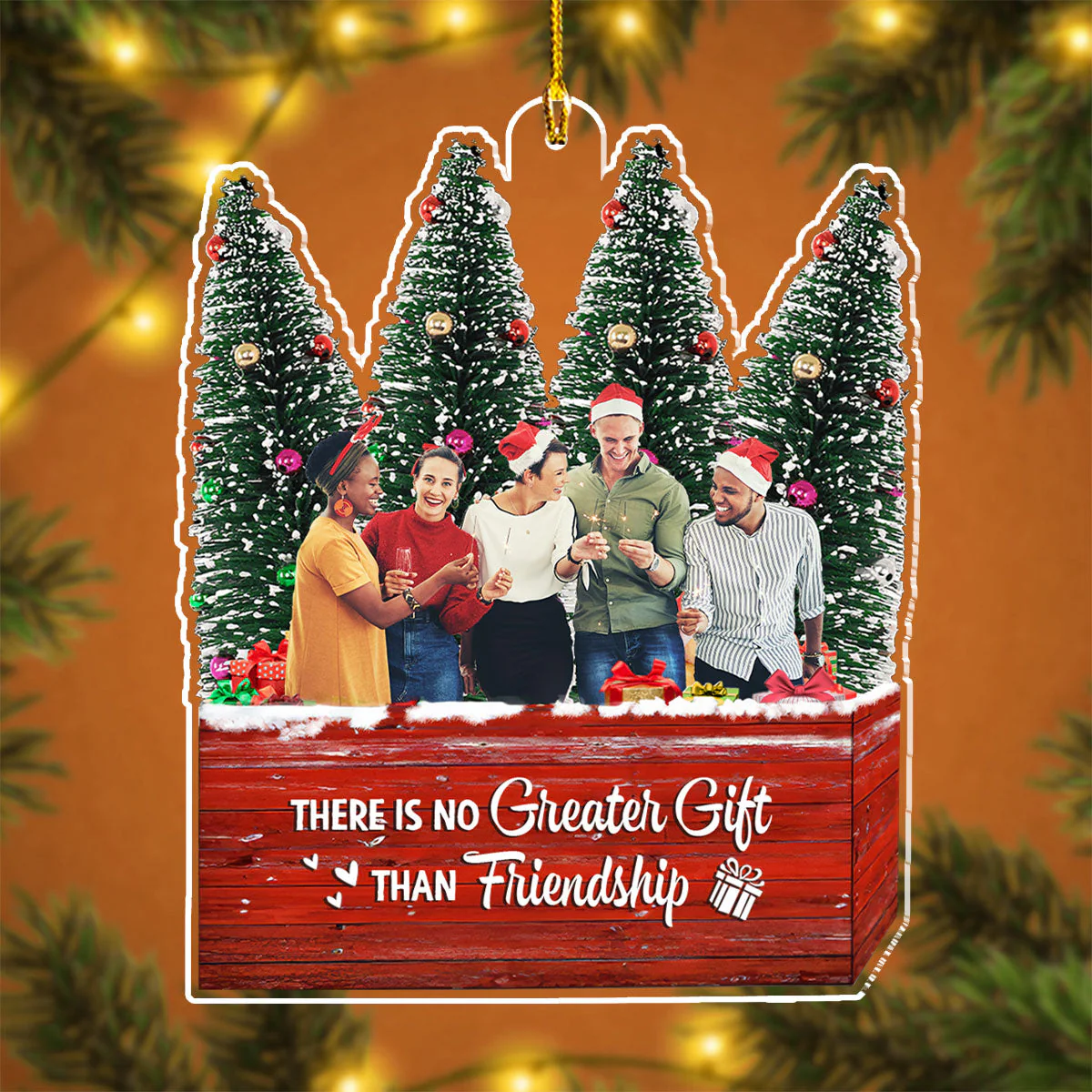 There Is No Greater Gift Than Friendship - Personalized Custom Acrylic Ornament - Image 2