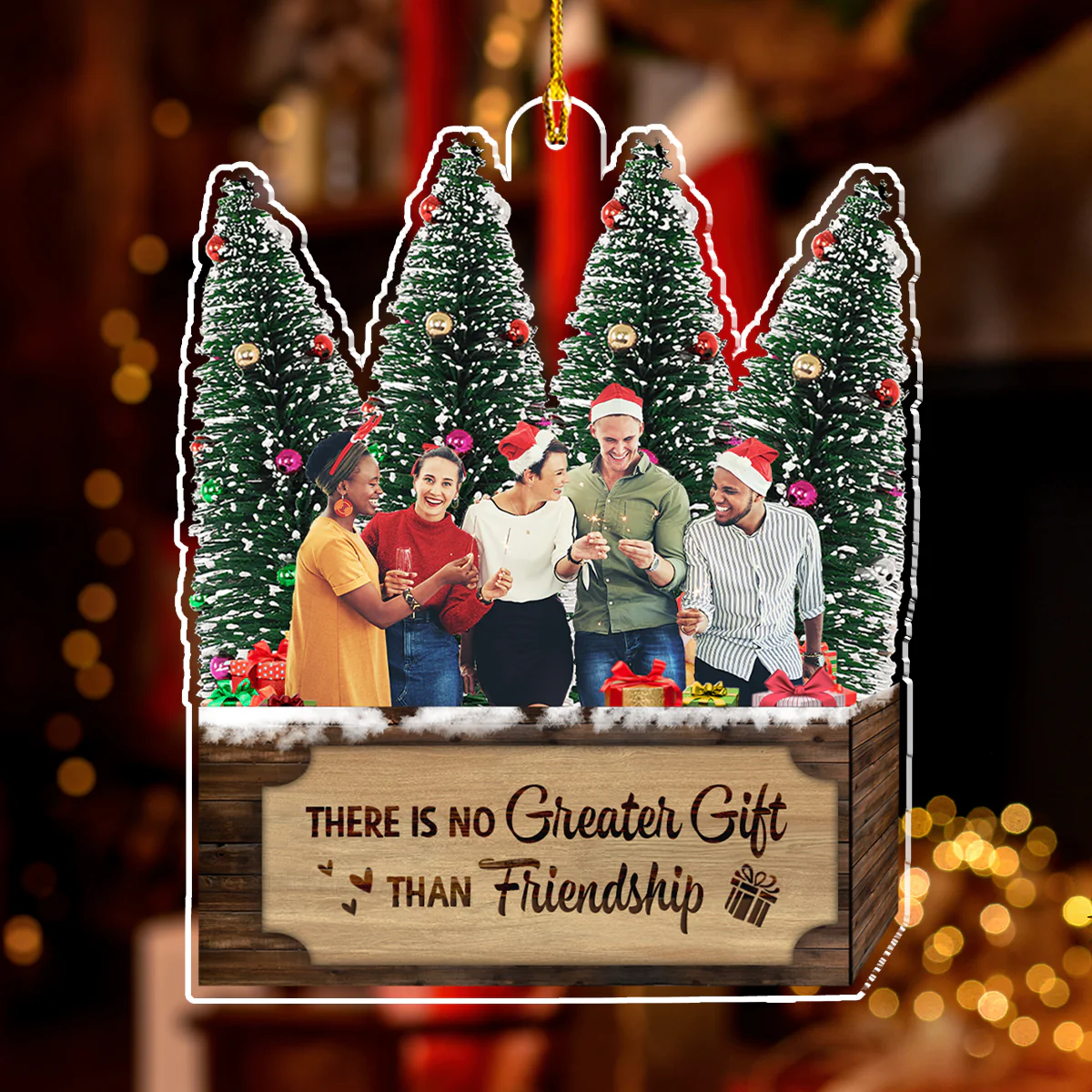 There Is No Greater Gift Than Friendship - Personalized Custom Acrylic Ornament - Image 3