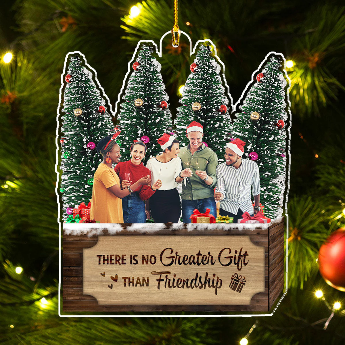 There Is No Greater Gift Than Friendship - Personalized Custom Acrylic Ornament - Image 4