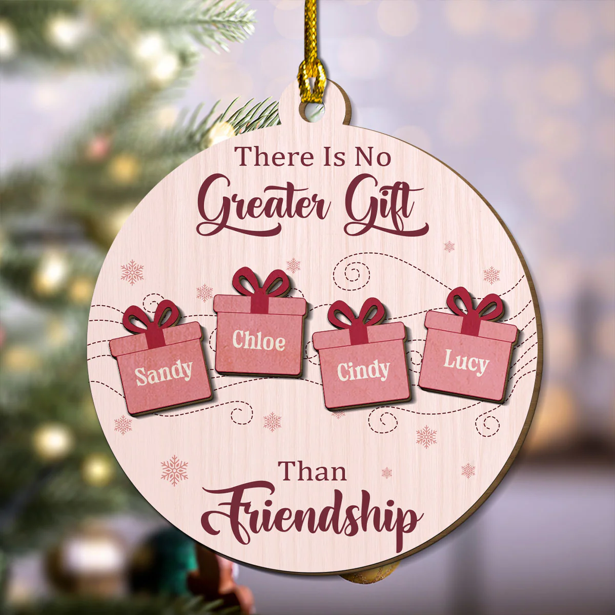There Is No Greater Gift Than My Friends - Personalized Custom Freeshape 2-Layered Wood Ornament - Image 3