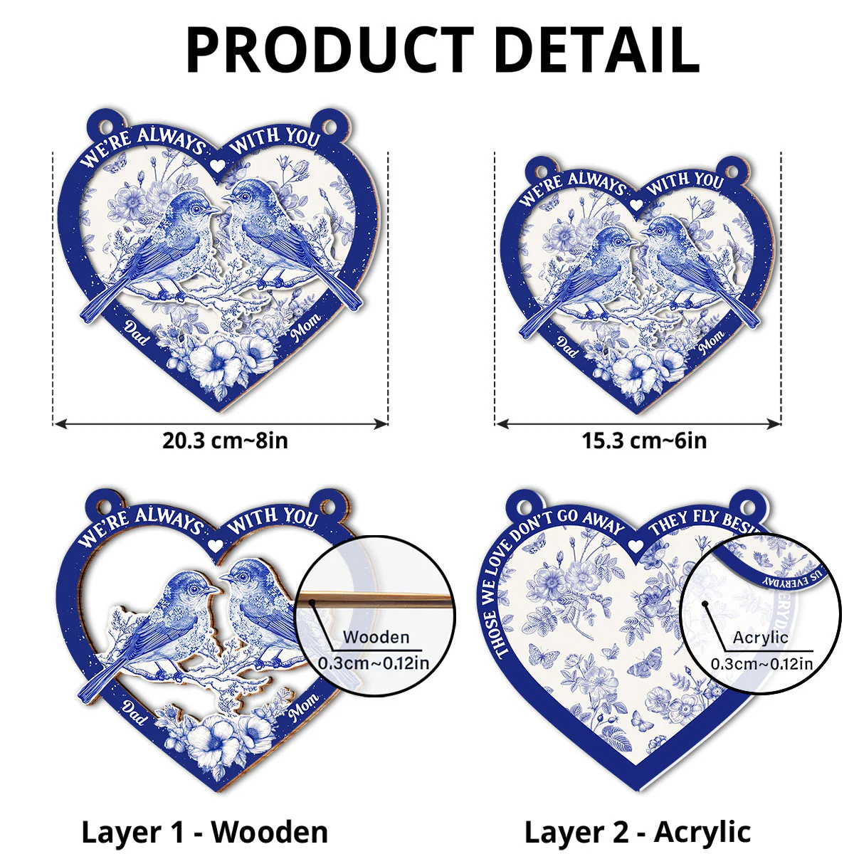 They Fly Beside Us Everyday - Personalized Custom Suncatcher - Image 5