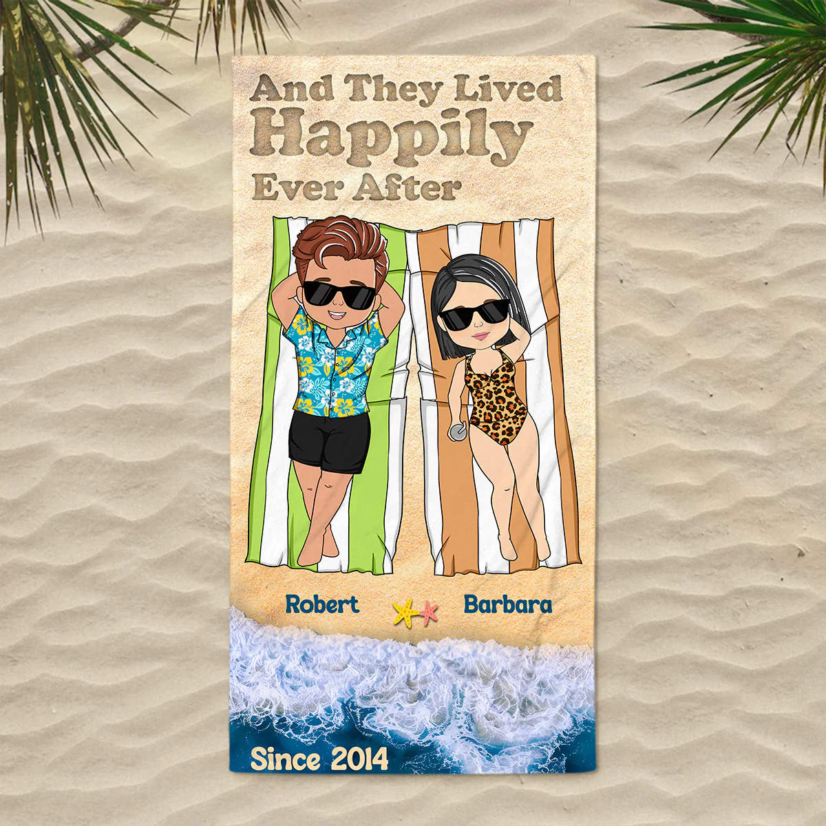 They Lived Happily Ever - Personalized Custom Beach Towel - Image 2