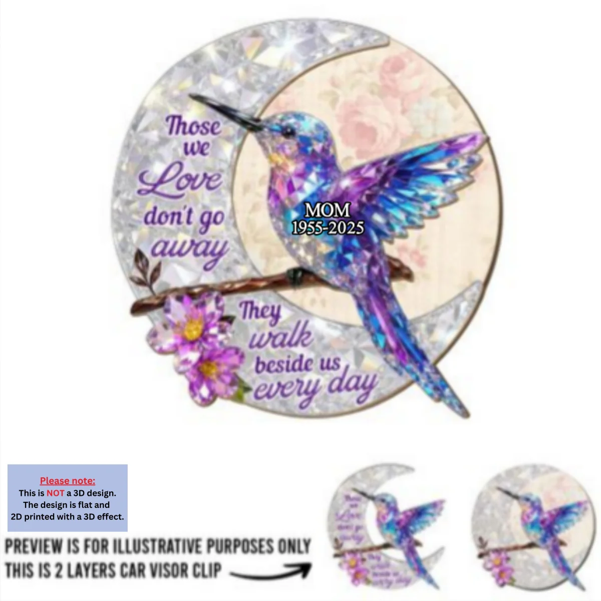 They Never Go Away - Personalized Custom 3D Effect Car Visor Clip - Image 5