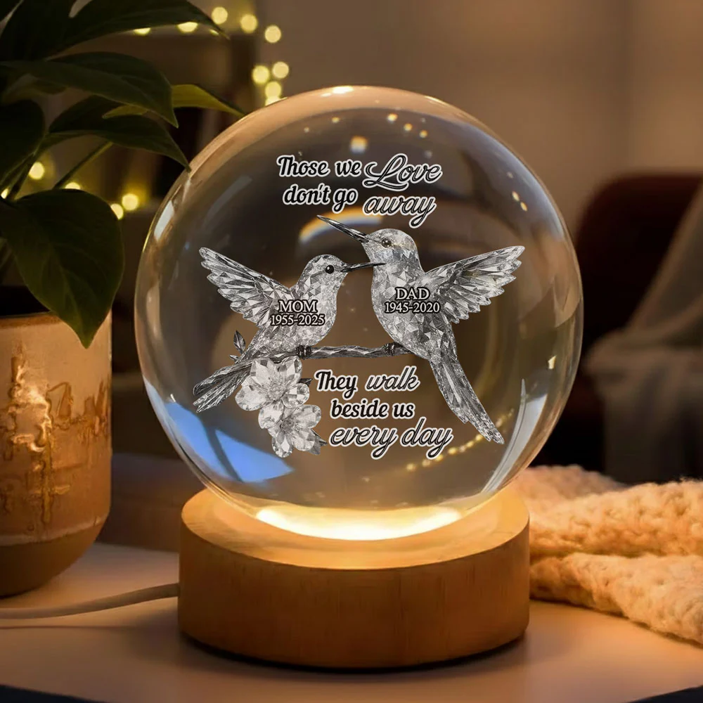 They Never Go Away - Personalized Custom 3D Effect Crystal Globe Lamp