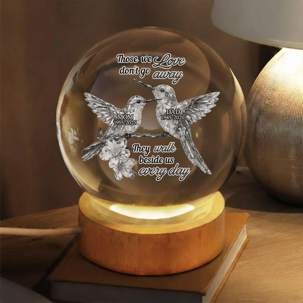 They Never Go Away - Personalized Custom 3D Effect Crystal Globe Lamp - Image 2