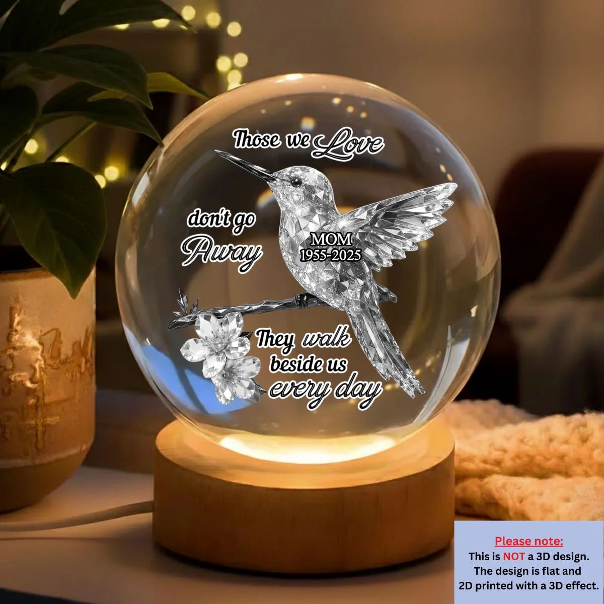 They Never Go Away - Personalized Custom 3D Effect Crystal Globe Lamp - Image 6