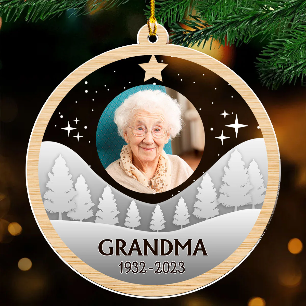 Thinking About You - Personalized Custom Acrylic Ornament - Image 3