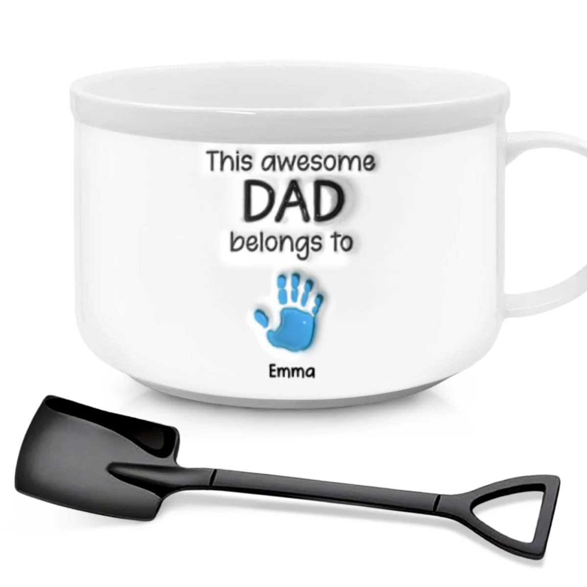 This Awesome Dad Belongs To - Personalized Custom Ceramic Bowl - Image 7