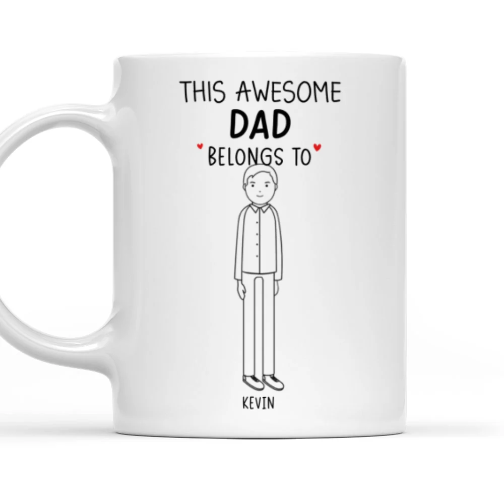 This Awesome Dad Belongs To - Personalized Custom Coffee Mug - Image 6
