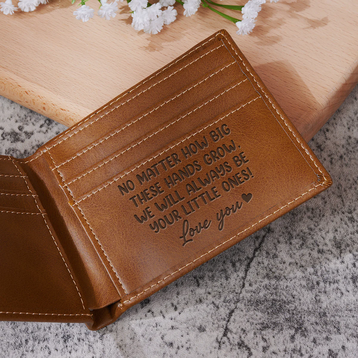 This Awesome Dad Belongs To - Personalized Custom Printed Men Leather Wallet - Image 4