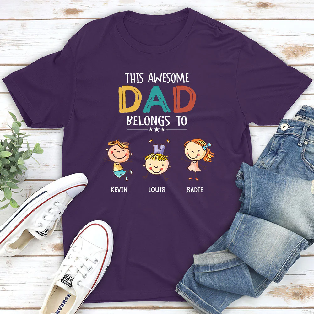 This Awesome Daddy Belongs To - Personalized Custom Shirt - Image 2