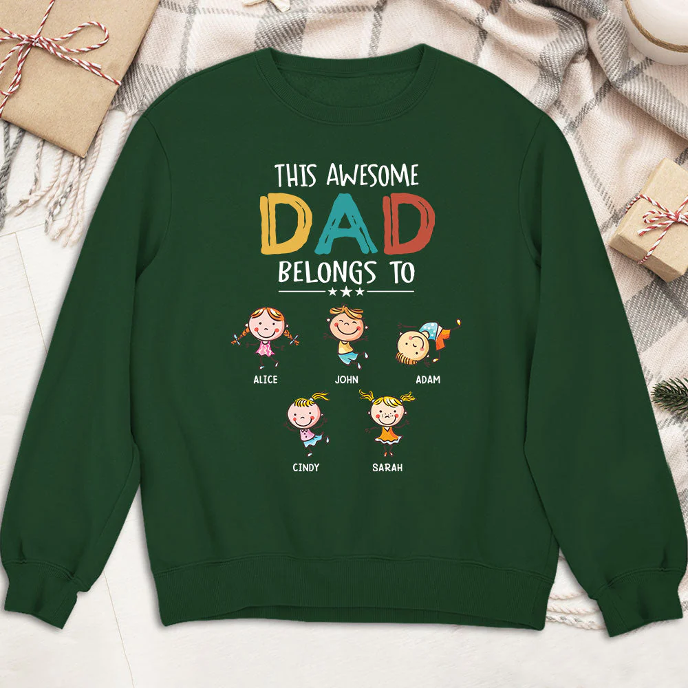 This Awesome Daddy Belongs To - Personalized Custom Shirt - Image 4