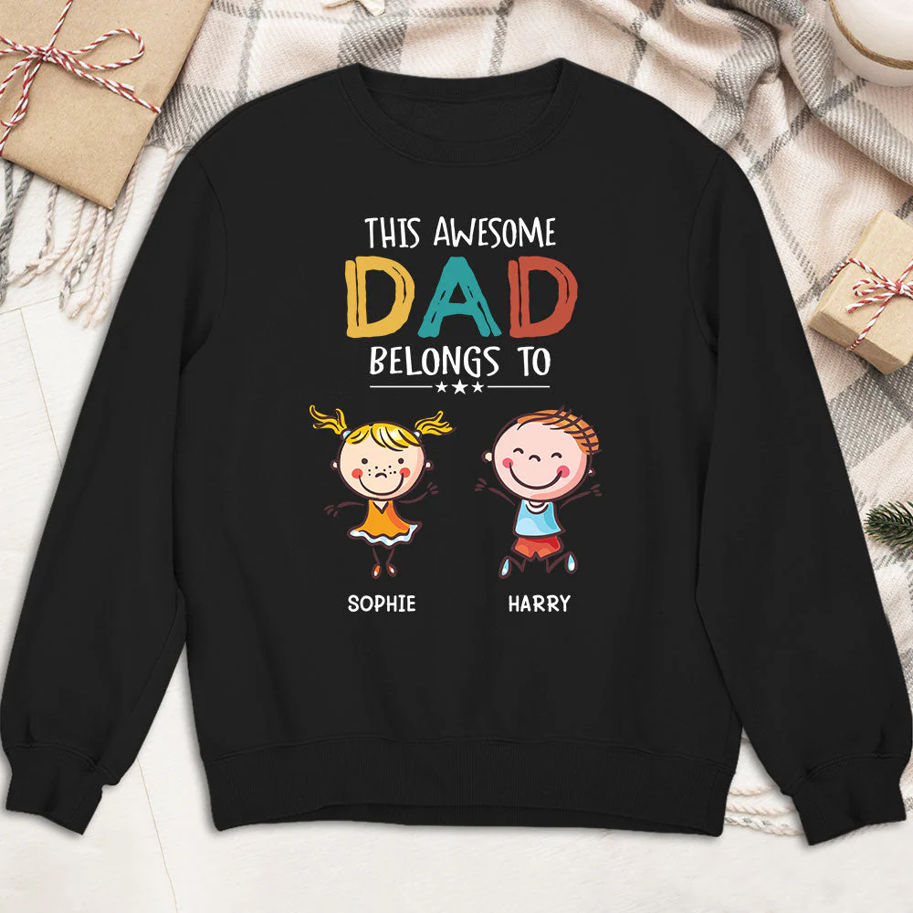 This Awesome Daddy Belongs To - Personalized Custom Shirt - Image 5