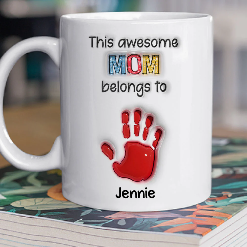 This Awesome Nana Belongs to Us - Personalized Custom 3D Inflated Effect Mug - Image 2