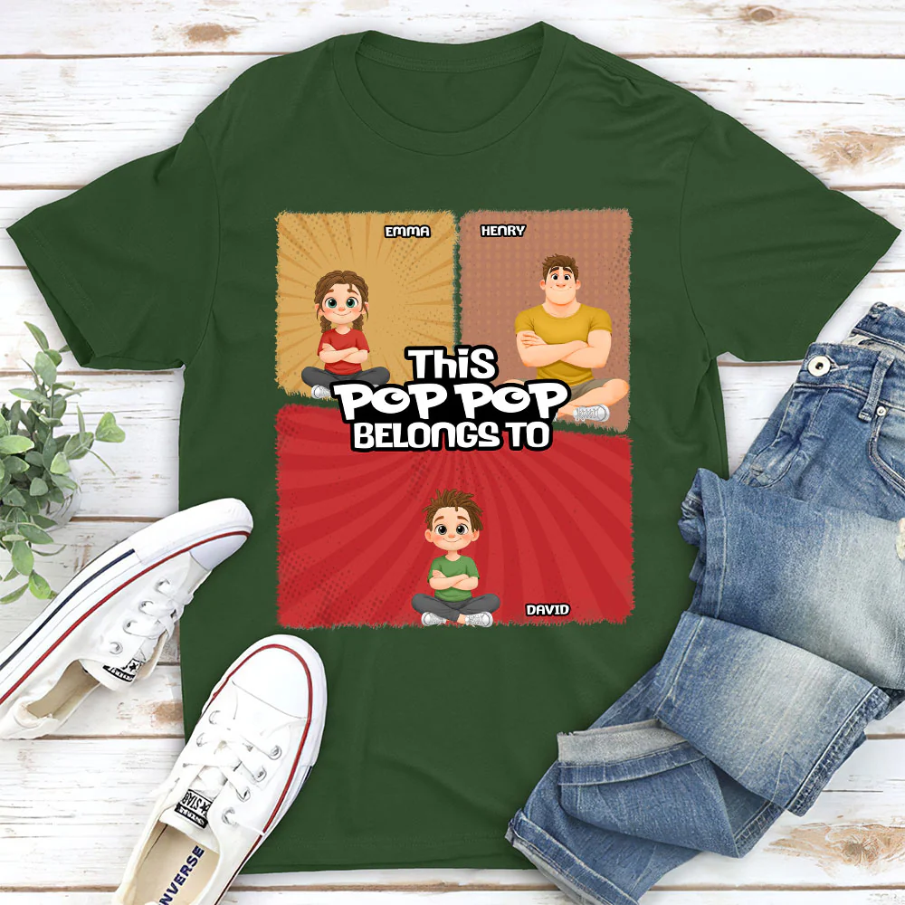 This Cartoon Grandpa Belongs To - Personalized Custom Shirt - Image 2