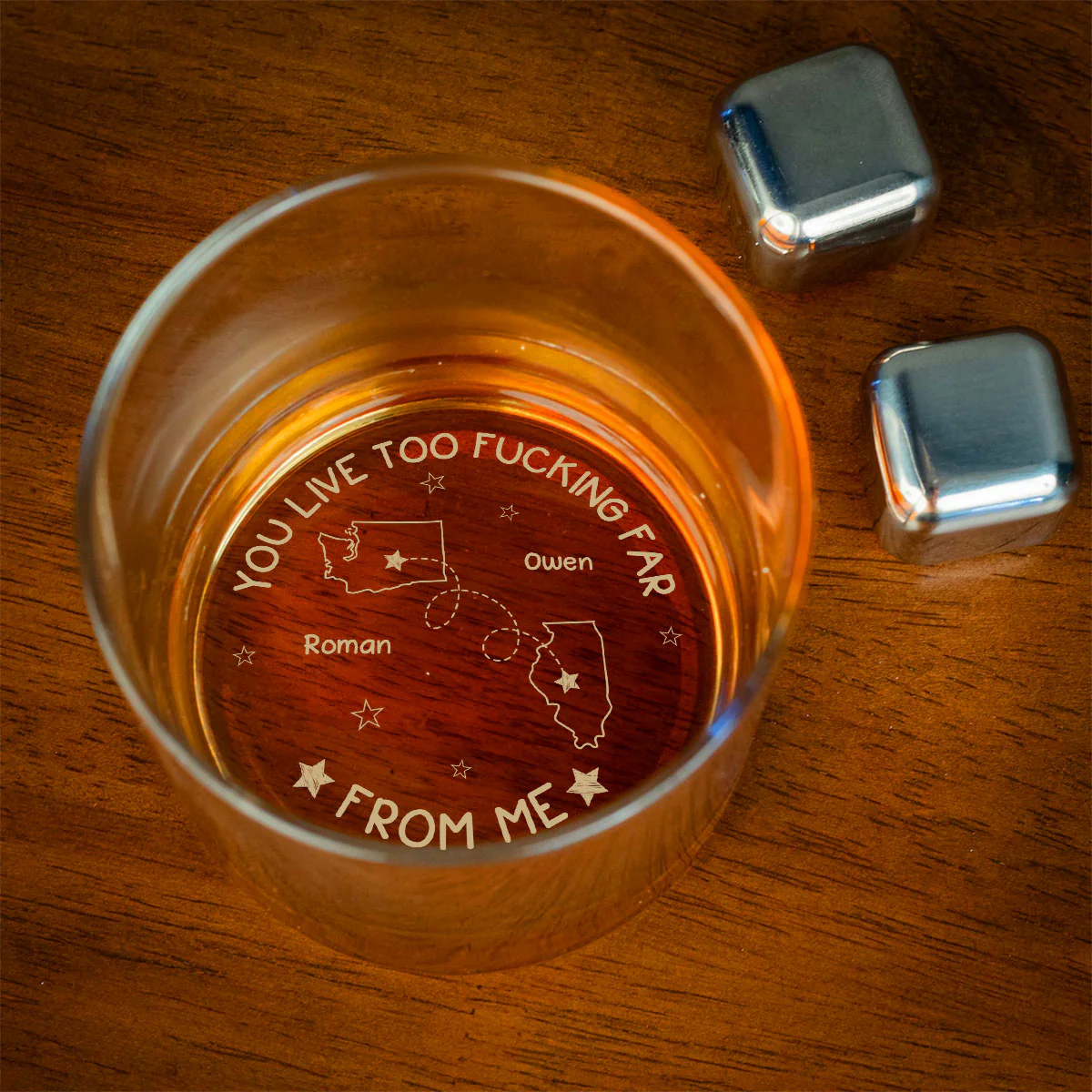 This Distance Drives Me Crazy - Personalized Custom Engraved Whiskey Glass - Image 2