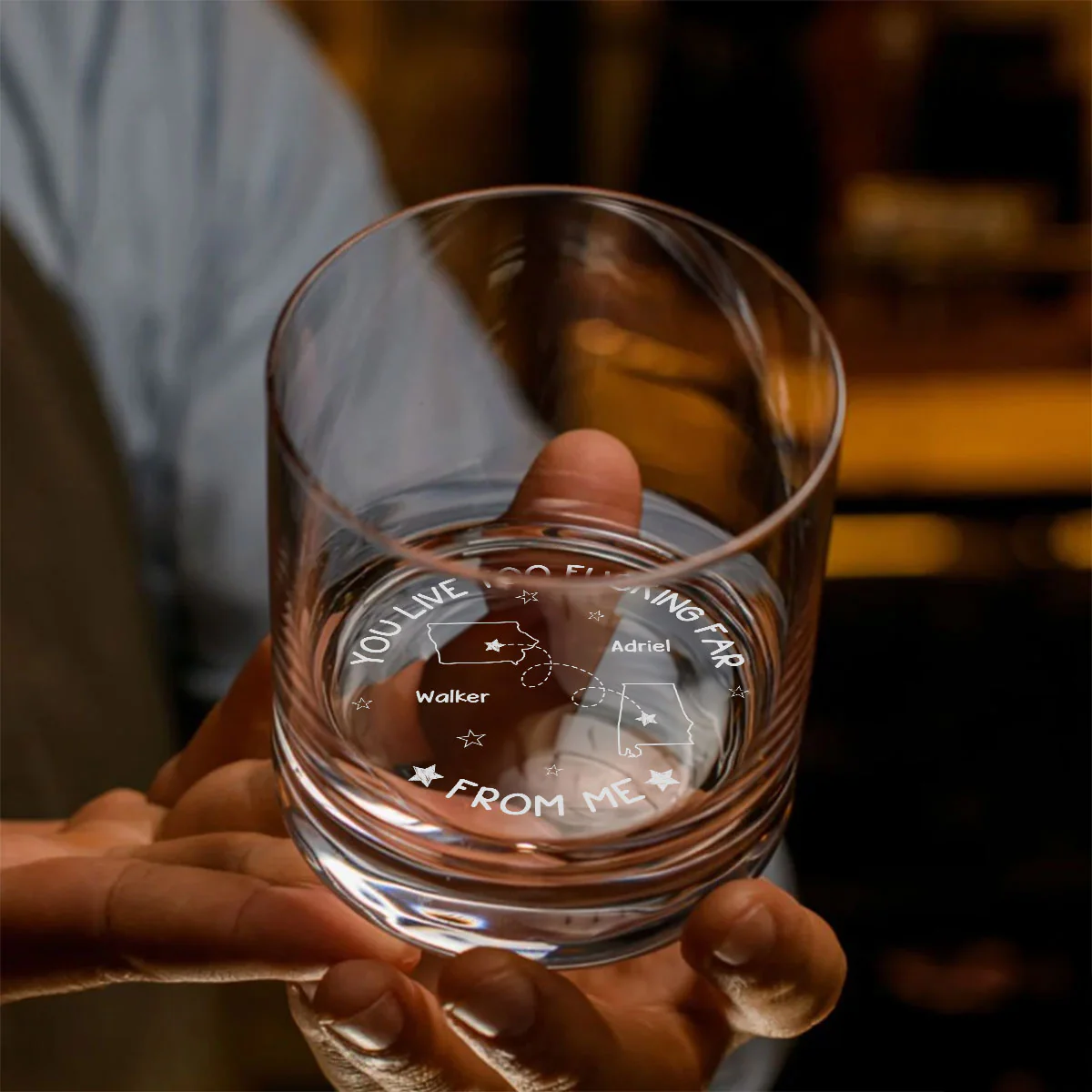 This Distance Drives Me Crazy - Personalized Custom Engraved Whiskey Glass - Image 3