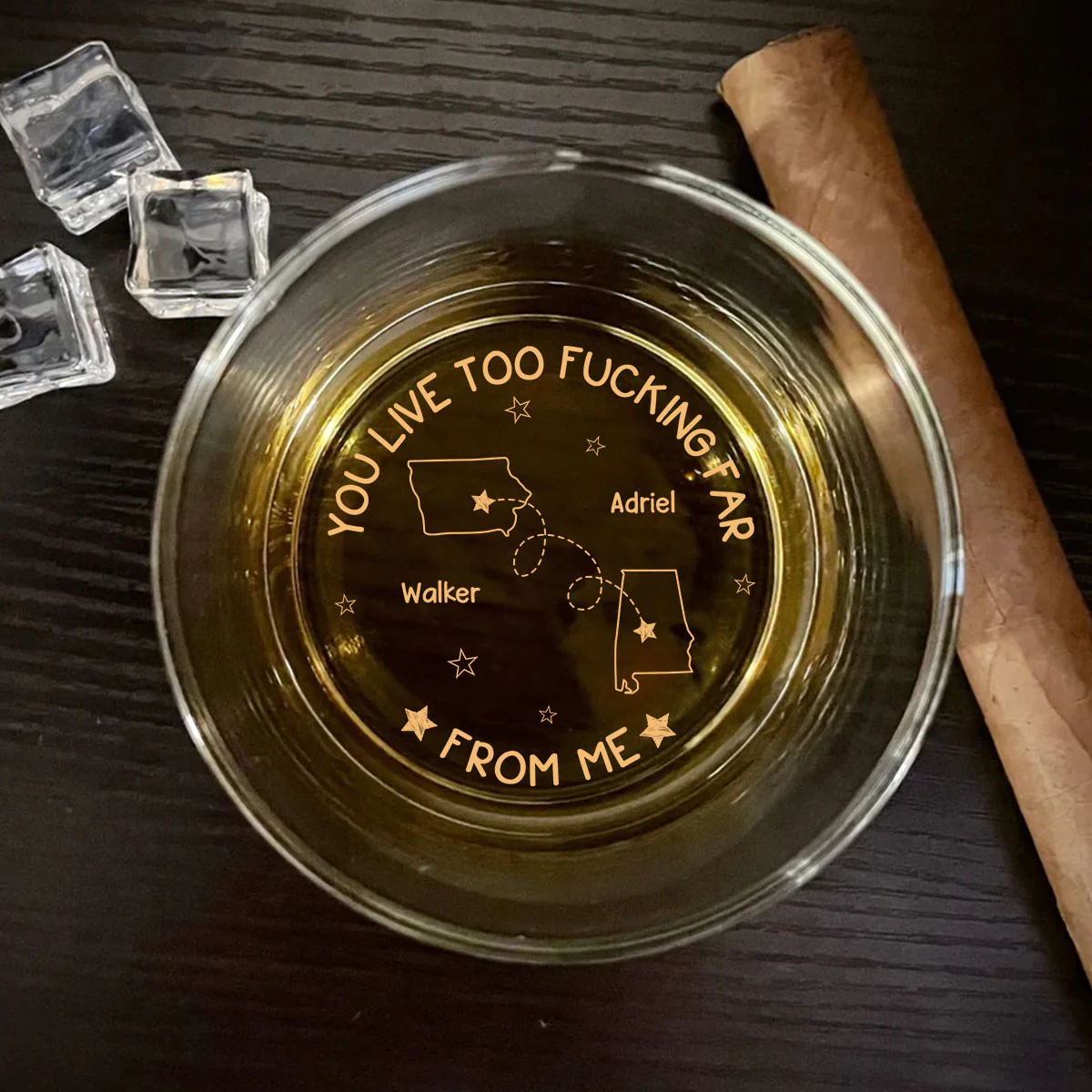 This Distance Drives Me Crazy - Personalized Custom Engraved Whiskey Glass - Image 4