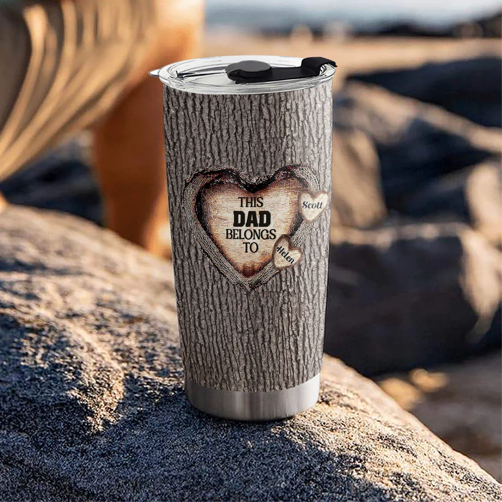 Heart Of Dad - Personalized Custom Tumbler - Image 2